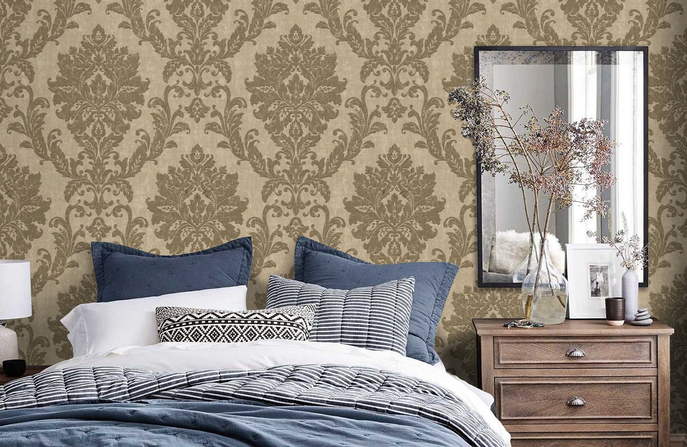 Обои VB3101 фото в интерьере спальни Обои VB3101 фото в интерьере спальни