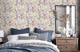 Обои VB3202 фото в интерьере спальни превью