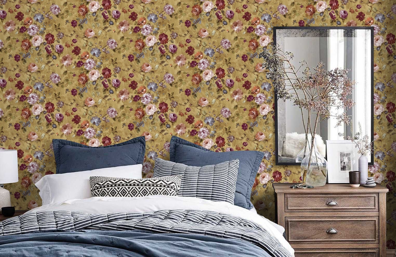 Обои VB3204 фото в интерьере спальни Обои VB3204 фото в интерьере спальни