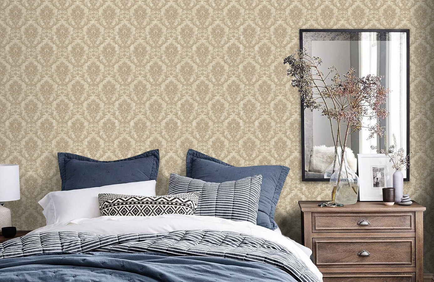 Обои VB3301 фото в интерьере спальни Обои VB3301 фото в интерьере спальни