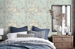 Обои 9011-03 фото в интерьере спальни превью