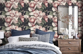 Обои 9017-22 фото в интерьере спальни превью