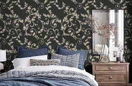 Обои 9048-12 фото в интерьере спальни превью