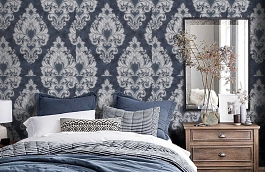 Обои 9082-20 фото в интерьере спальни превью