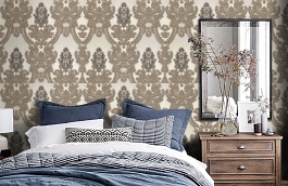 Обои 9089-16 фото в интерьере спальни превью