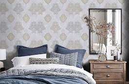 Обои 9106-11 фото в интерьере спальни превью