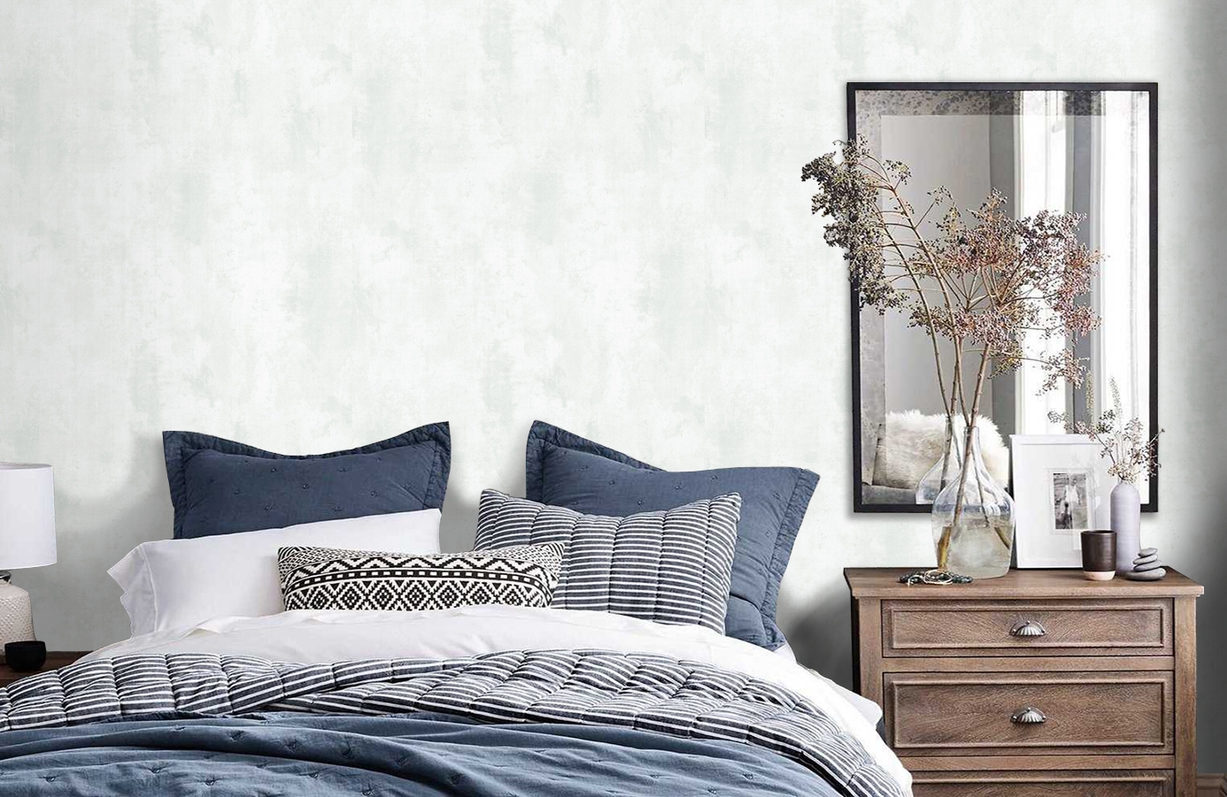 Обои 9123-00 фото в интерьере спальни