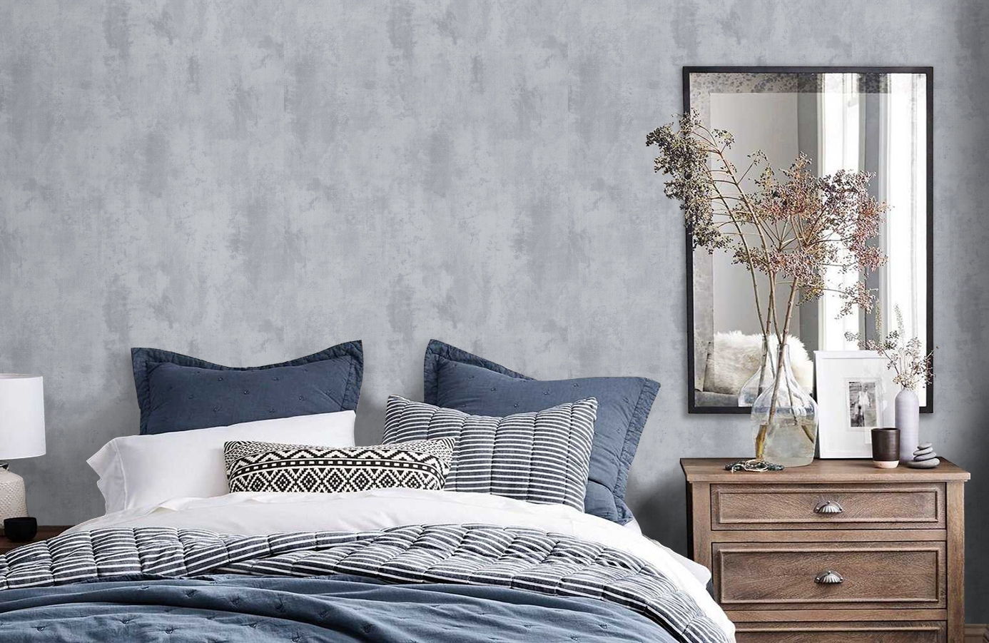 Обои 9123-03 фото в интерьере спальни