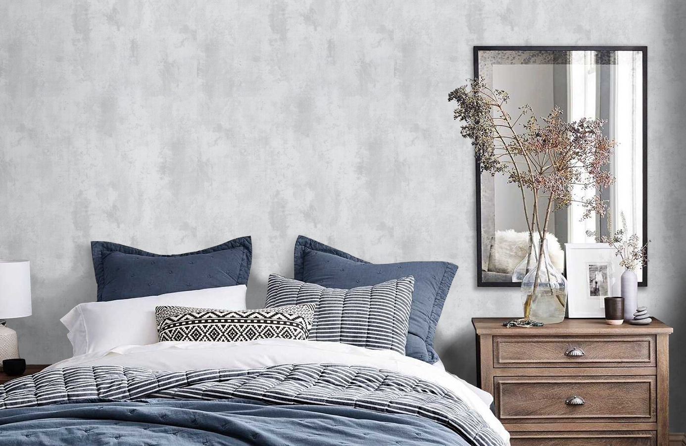 Обои 9123-11 фото в интерьере спальни