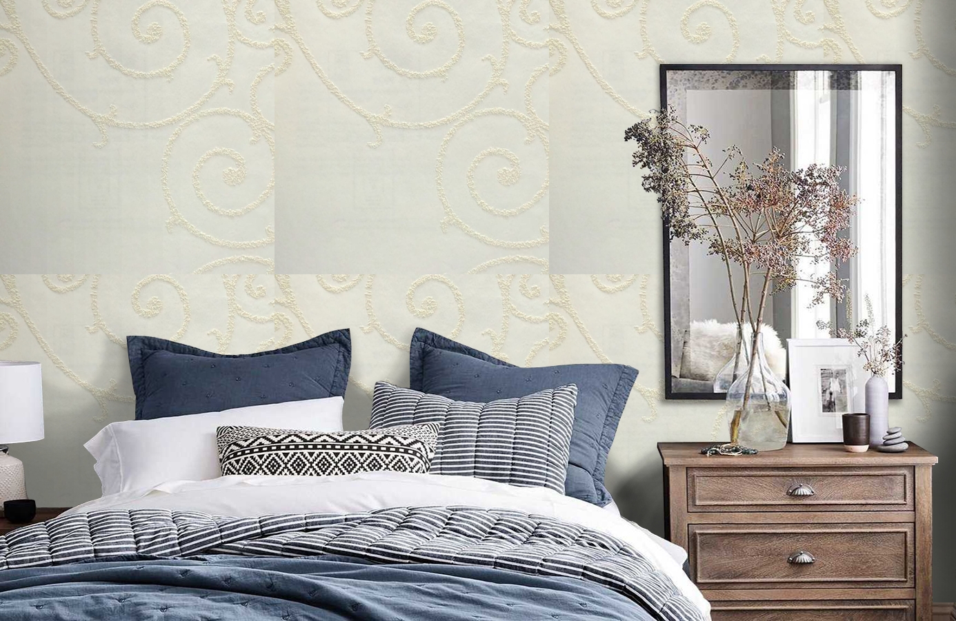 Обои 9328 фото в интерьере спальни