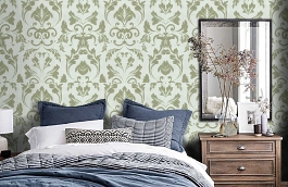 Обои 02405-22 фото в интерьере спальни превью