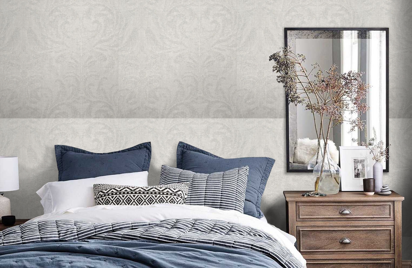 Обои 02515-22 фото в интерьере спальни