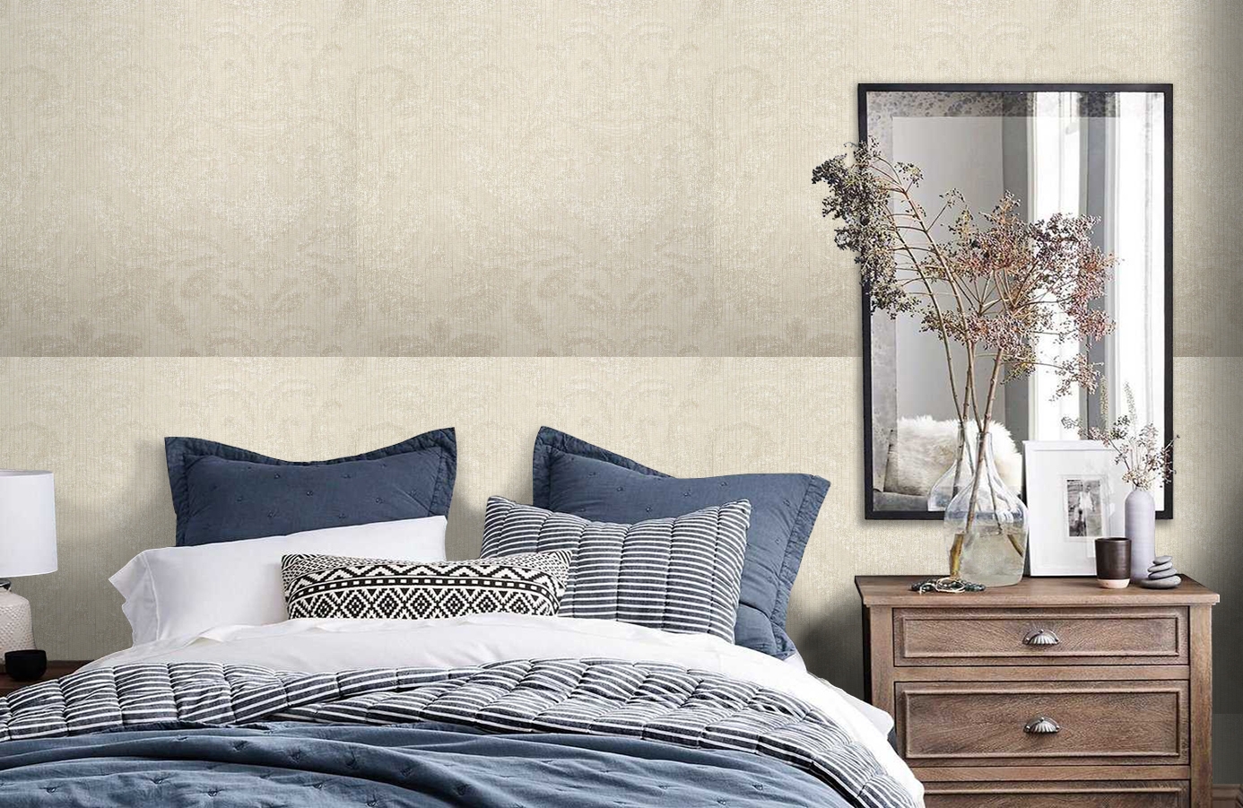 Обои 02515-32 фото в интерьере спальни