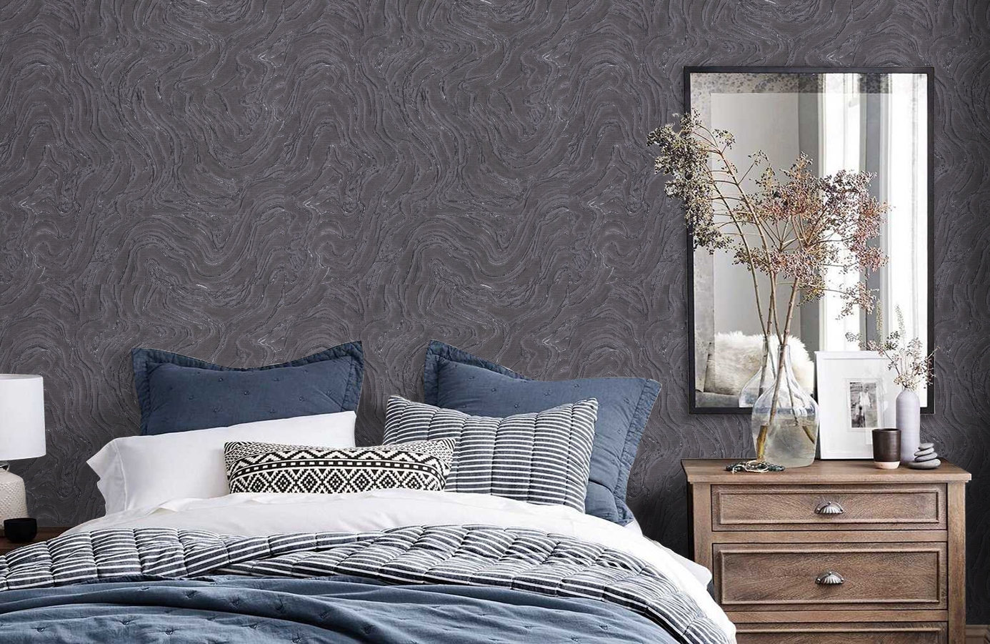 Обои 10274-05 фото в интерьере спальни Обои 10274-05 фото в интерьере спальни