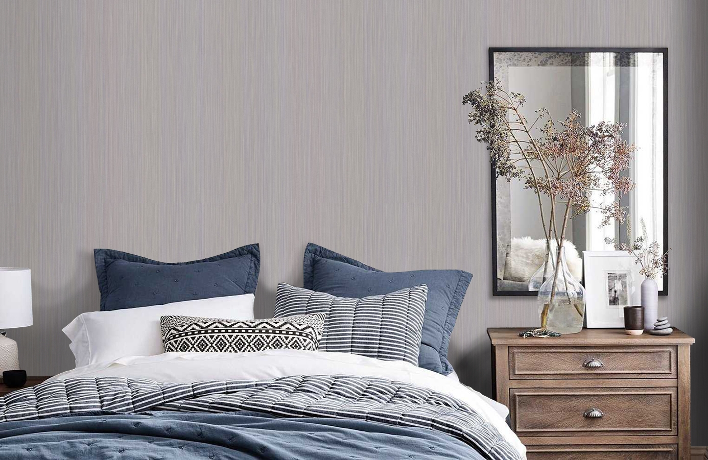 Обои 10277-08 фото в интерьере спальни