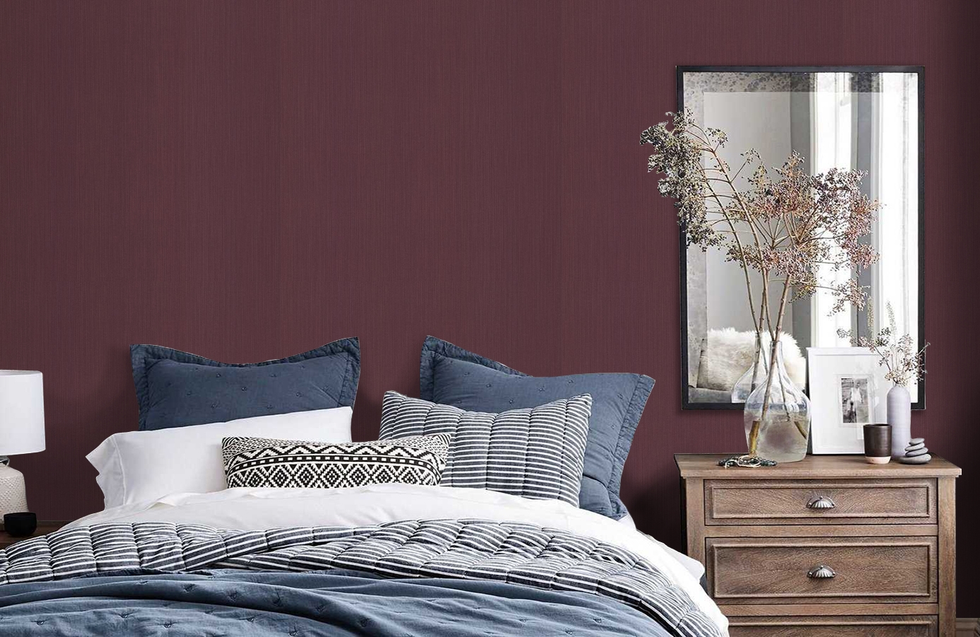 Обои 10277-11 фото в интерьере спальни