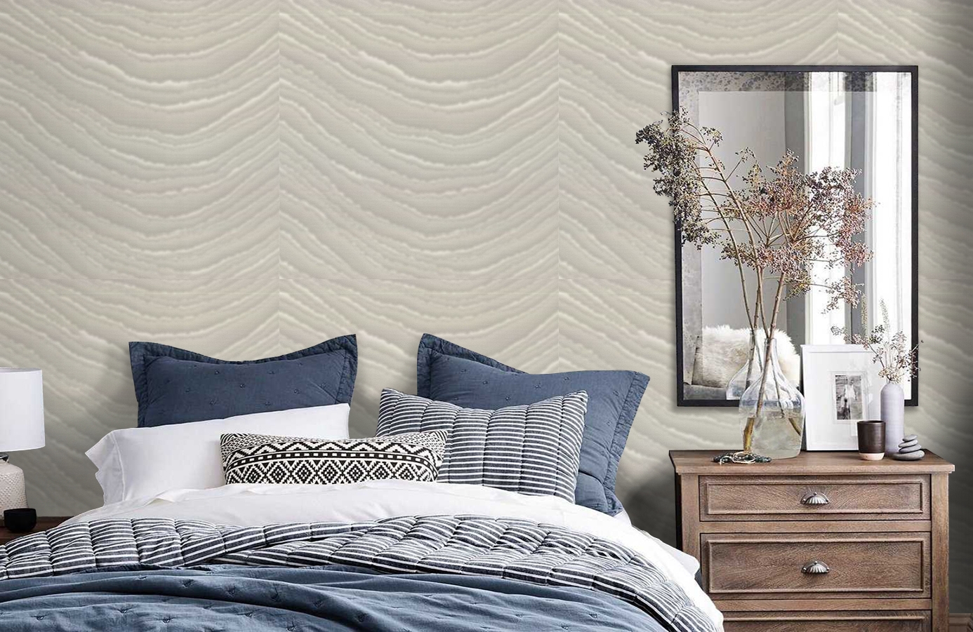 Обои 10278-03 фото в интерьере спальни