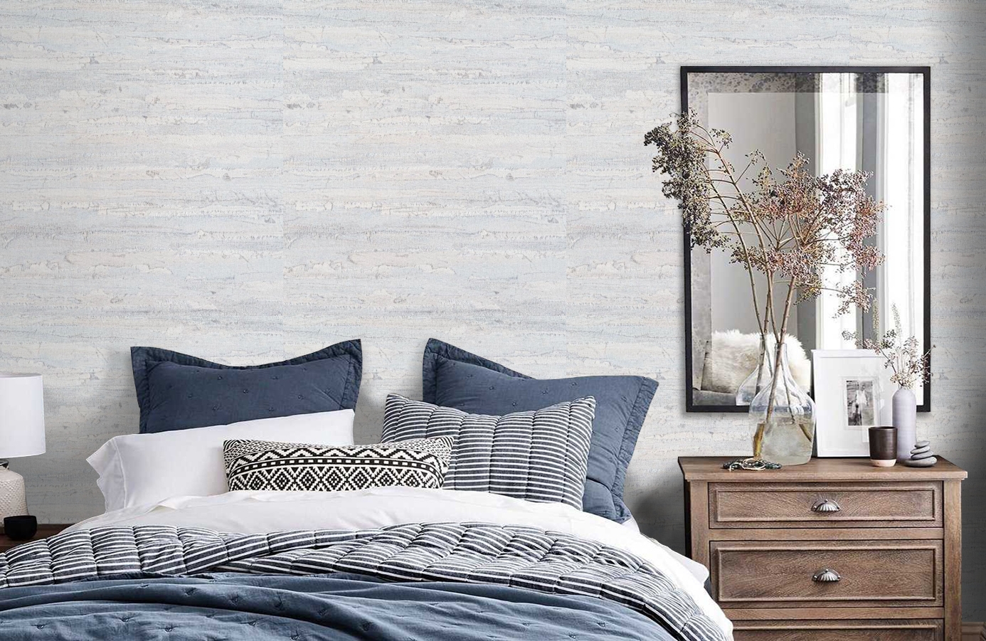 Обои 10355-05 фото в интерьере спальни