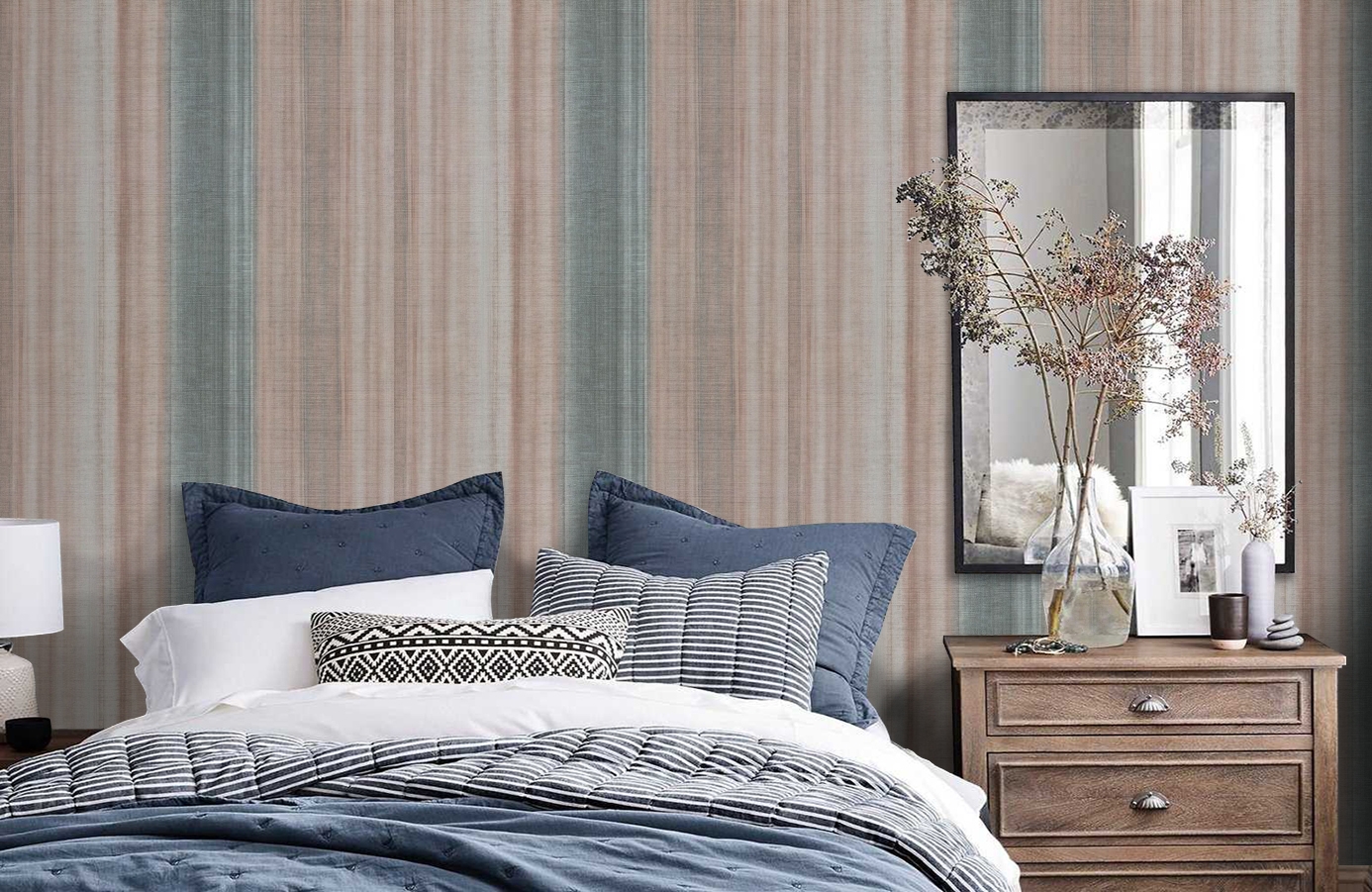 Обои 10439-03 фото в интерьере спальни Обои 10439-03 фото в интерьере спальни