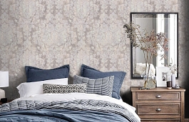 Обои 10443-02 фото в интерьере спальни превью