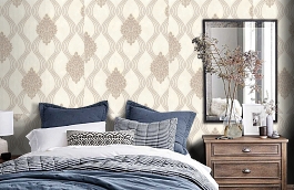 Обои 8017-01 фото в интерьере спальни превью