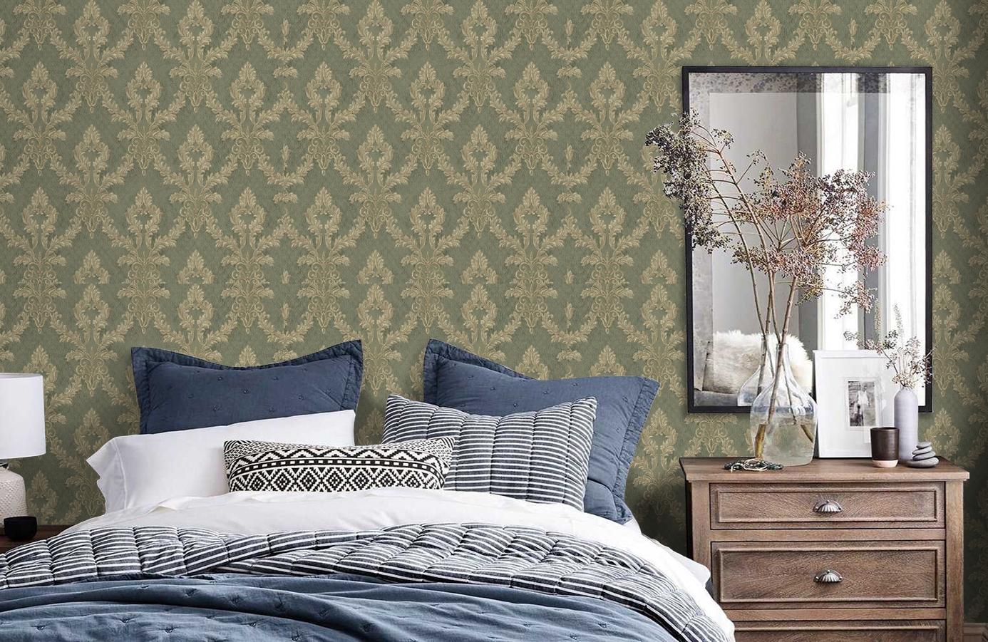 Обои 18320 фото в интерьере спальни