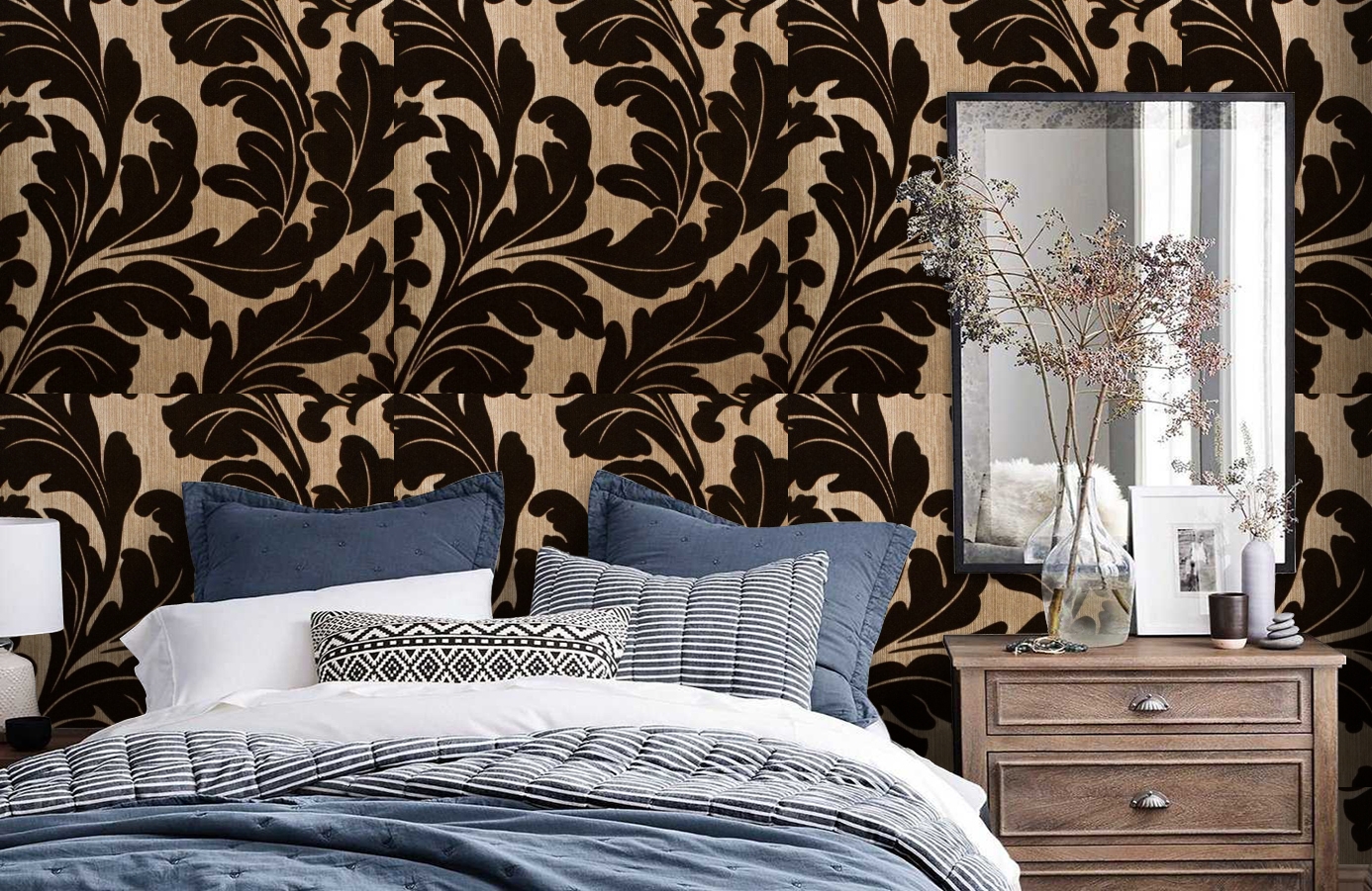 Обои 195005 фото в интерьере спальни