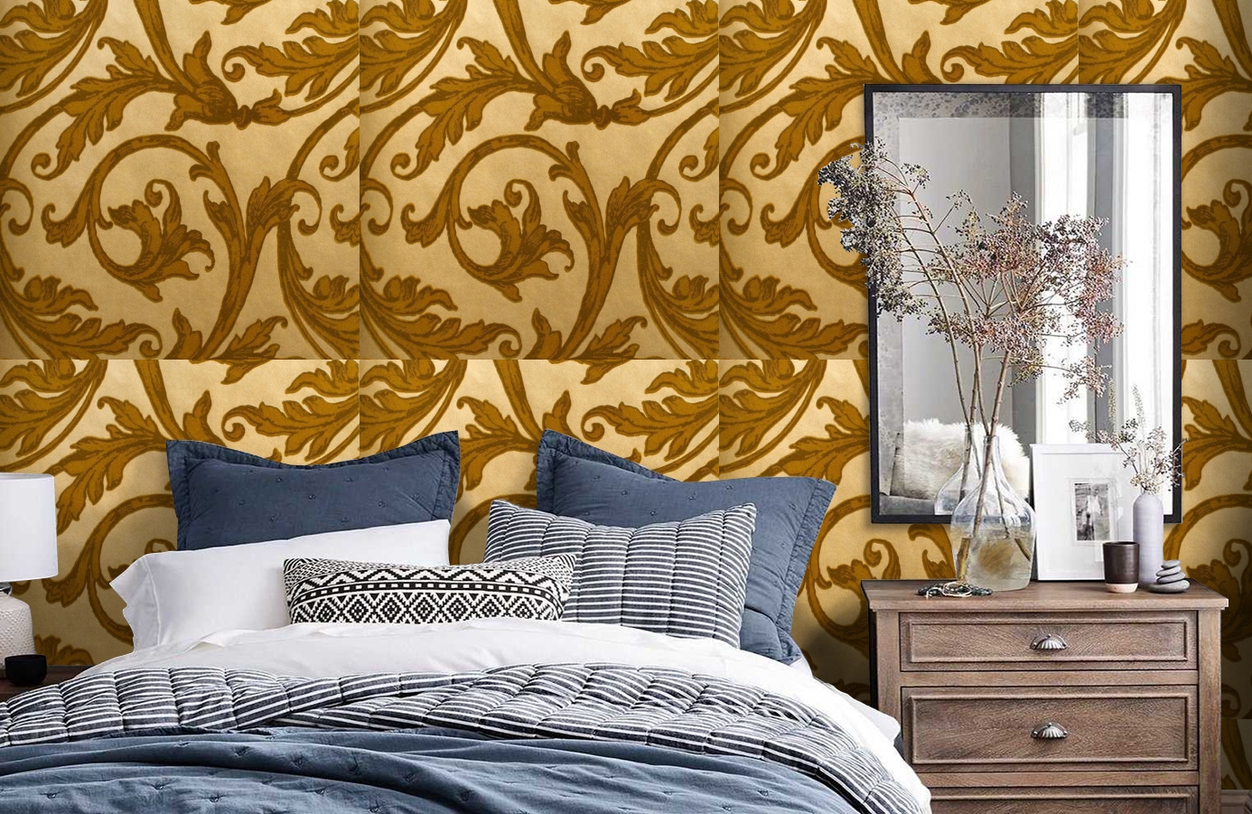 Обои 195009 фото в интерьере спальни