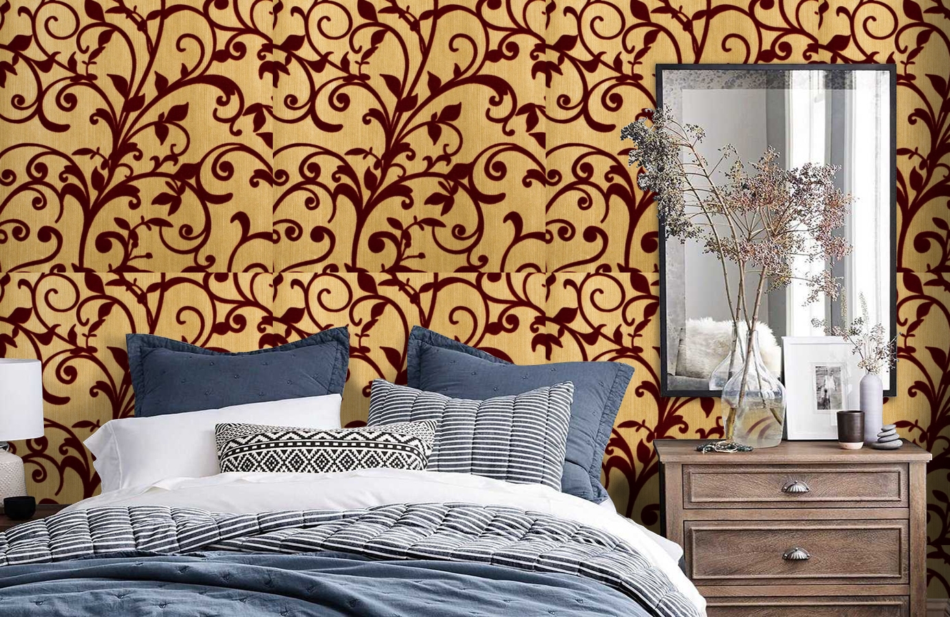 Обои 195027 фото в интерьере спальни