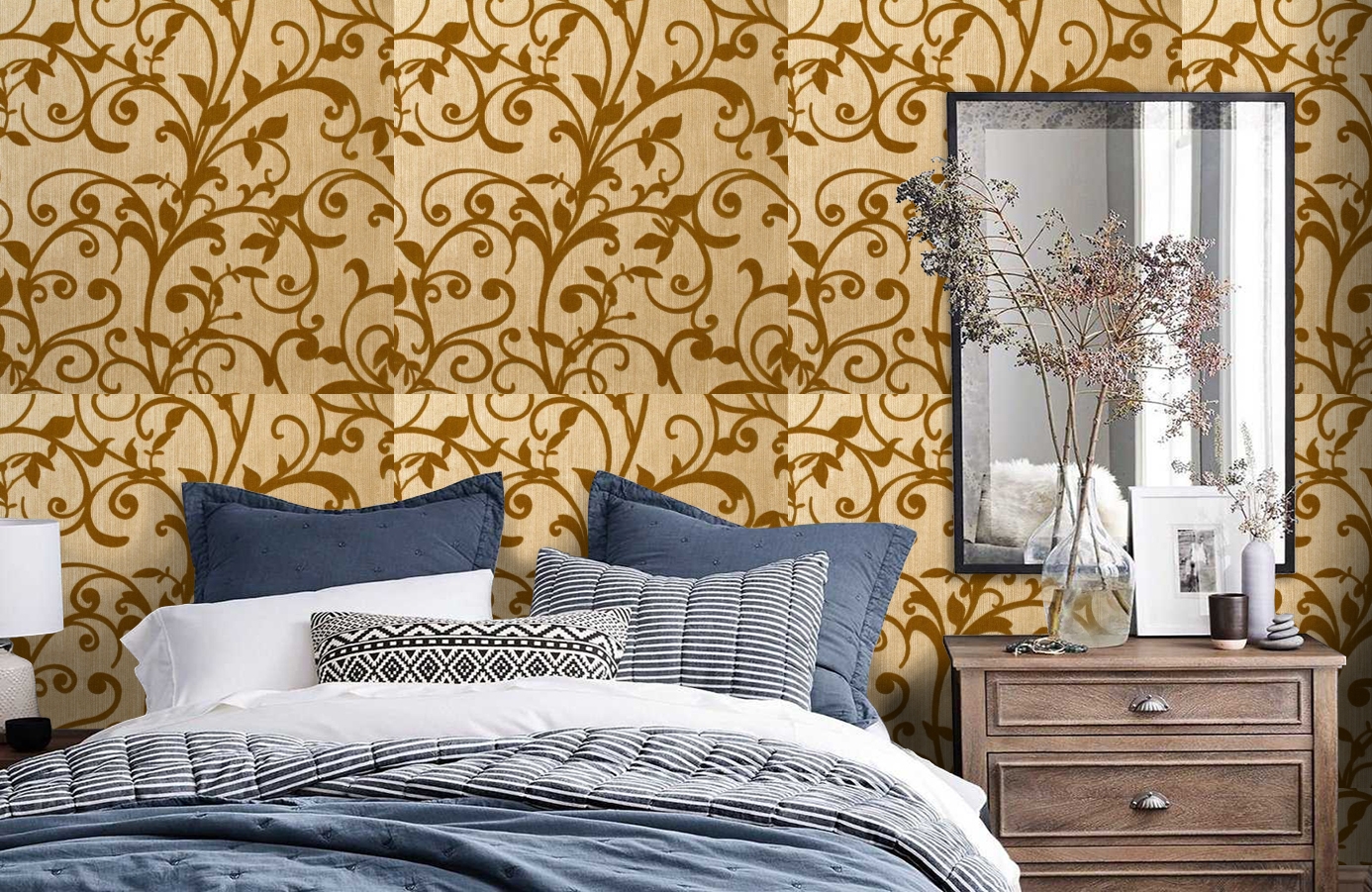 Обои 195028 фото в интерьере спальни