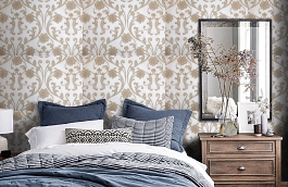 Обои HL1703 фото в интерьере спальни превью