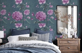 Обои MI20108 фото в интерьере спальни превью