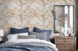 Обои PS30002 фото в интерьере спальни превью