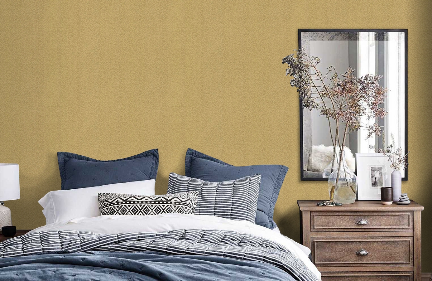 Обои RC19017 фото в интерьере спальни