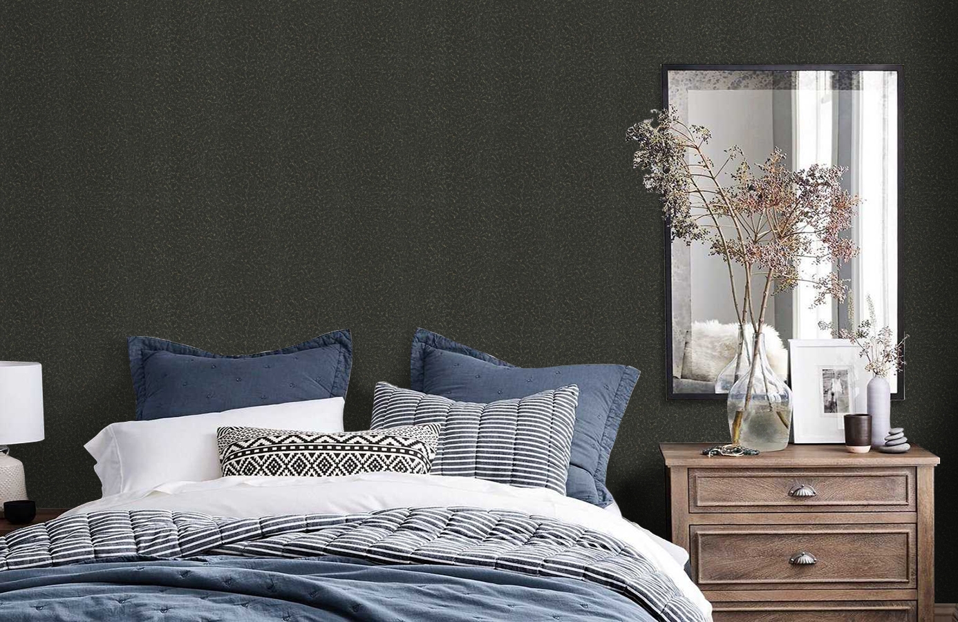 Обои RC19023 фото в интерьере спальни