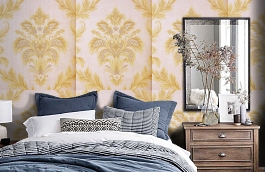 Обои 71005-4 фото в интерьере спальни превью