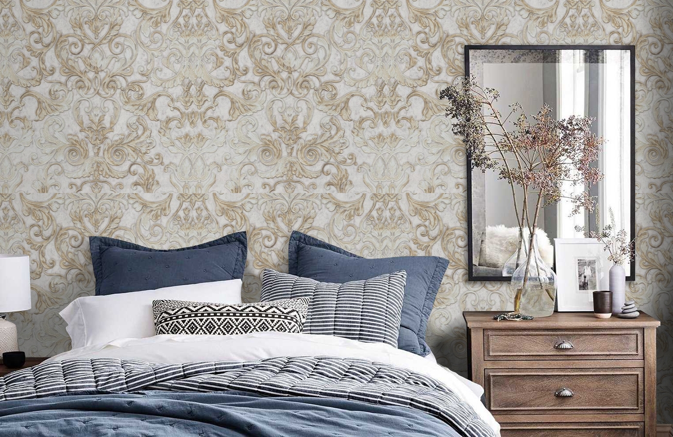 Обои 85003 фото в интерьере спальни