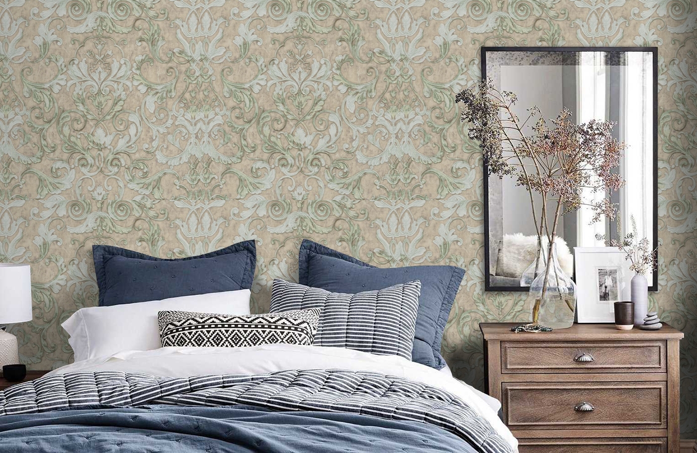 Обои 85011 фото в интерьере спальни