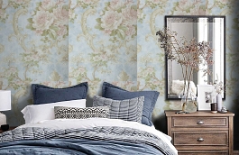 Обои M77601 фото в интерьере спальни превью