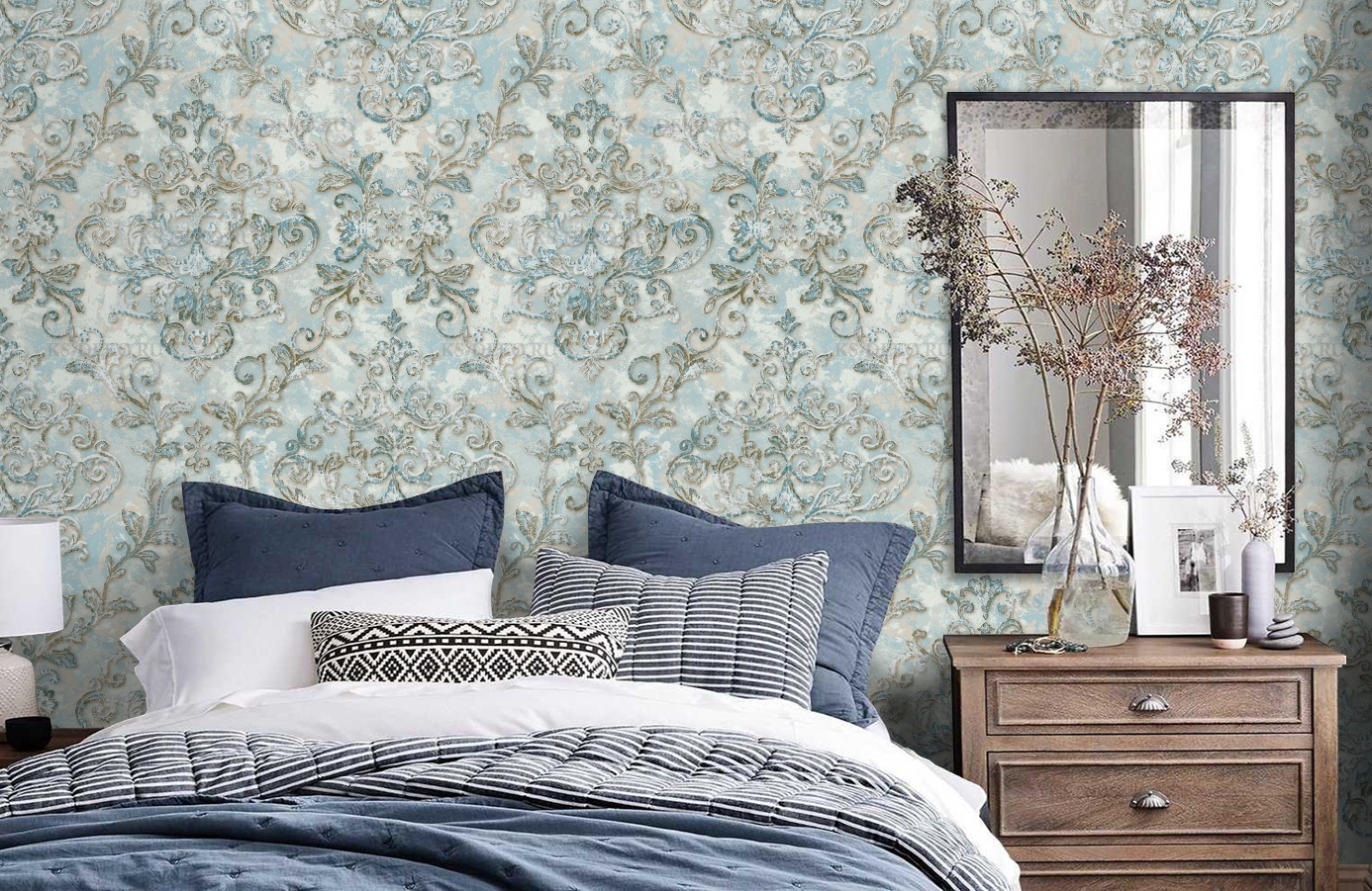 Обои MC11503 фото в интерьере спальни Обои MC11503 фото в интерьере спальни