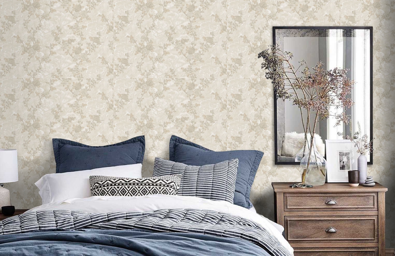 Обои M41107 фото в интерьере спальни