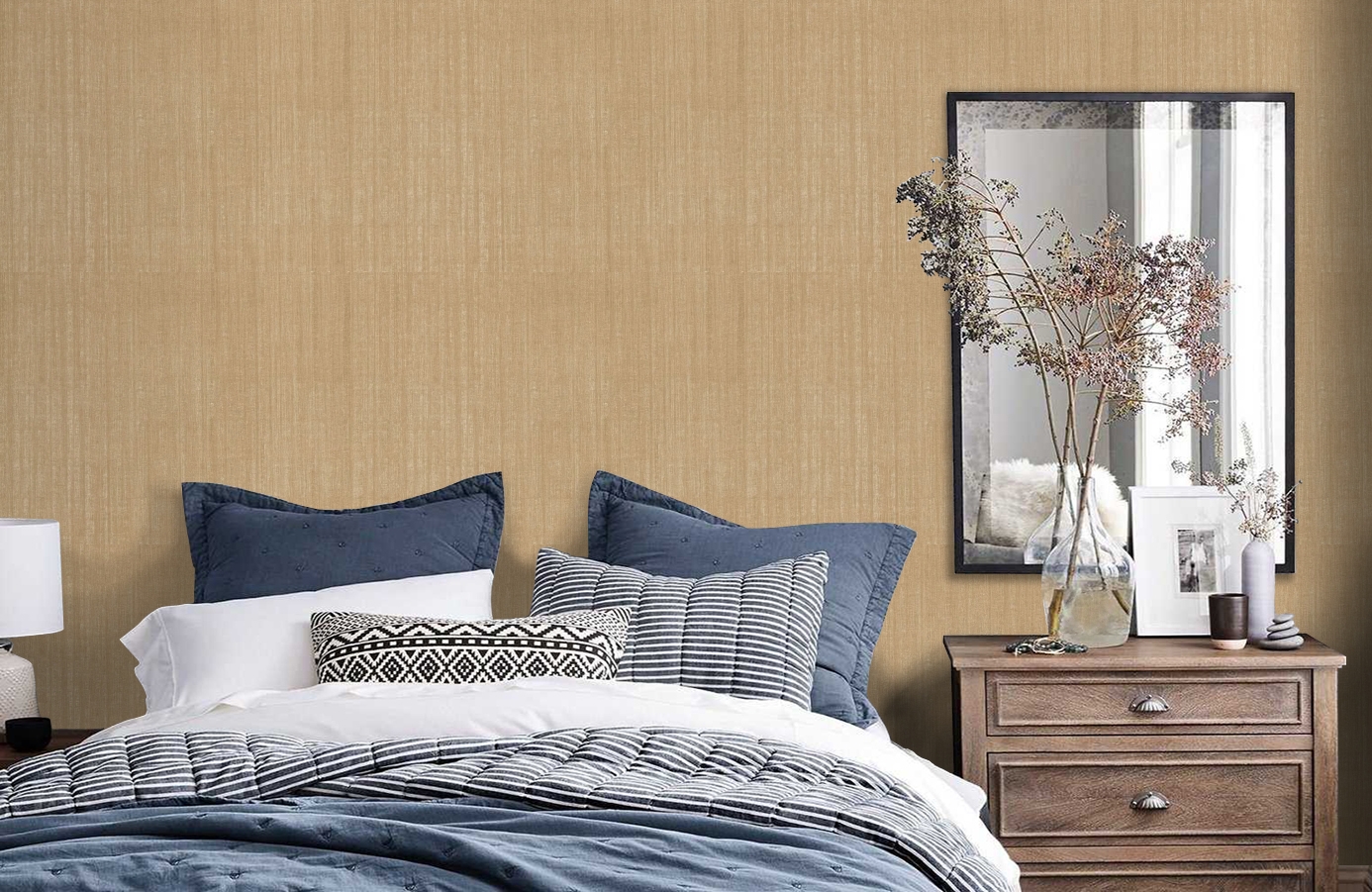 Обои M41122 фото в интерьере спальни