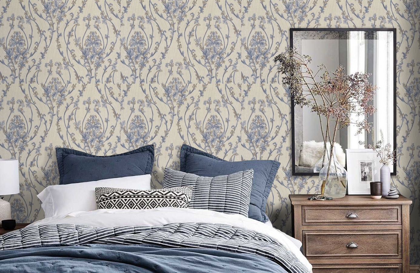 Обои M41127 фото в интерьере спальни