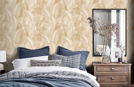 Обои M53048 фото в интерьере спальни превью