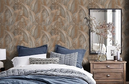 Обои M53051 фото в интерьере спальни превью