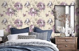 Обои R1305 фото в интерьере спальни превью