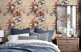 Обои R1311 фото в интерьере спальни превью
