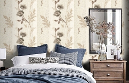 Обои R1327 фото в интерьере спальни превью
