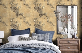 Обои R1347 фото в интерьере спальни превью