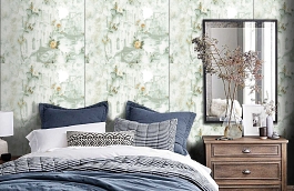 Обои R1618 фото в интерьере спальни превью